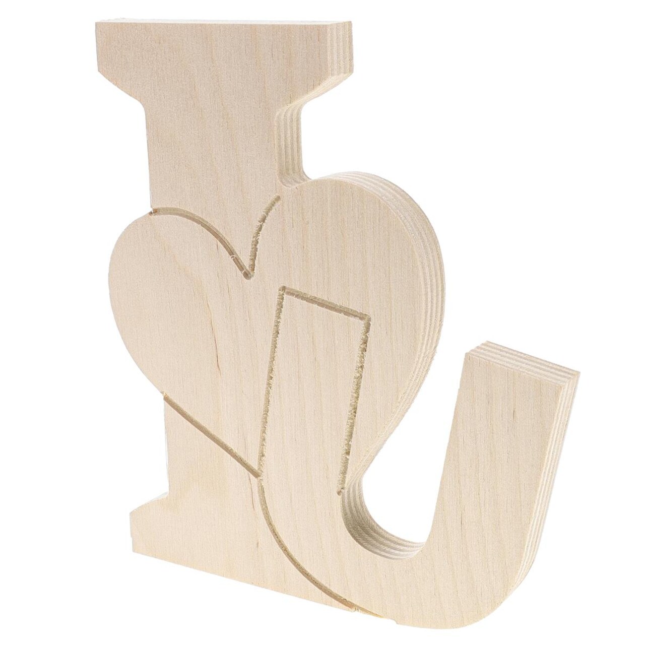 Good Wood By Leisure Arts Shape I Heart U 6"X 5.25"X .5", Wooden Shapes, Wood Shapes, Wooden Shapes Wall Decor, Large Small Shapes For Crafts
